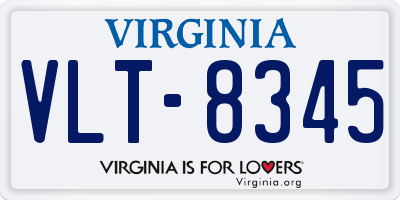 VA license plate VLT8345
