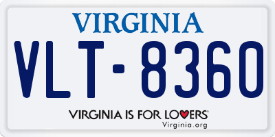 VA license plate VLT8360