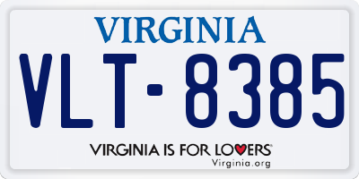 VA license plate VLT8385