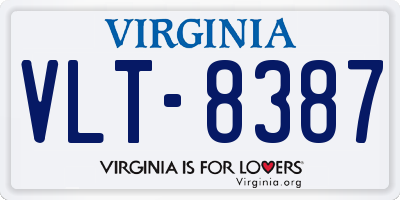 VA license plate VLT8387