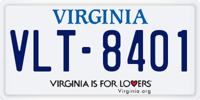 VA license plate VLT8401
