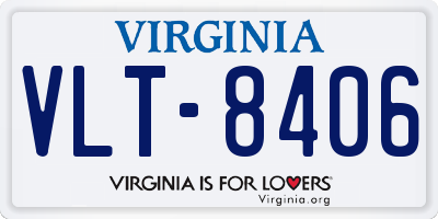 VA license plate VLT8406