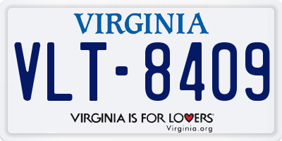 VA license plate VLT8409