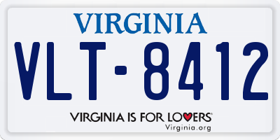VA license plate VLT8412