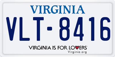 VA license plate VLT8416