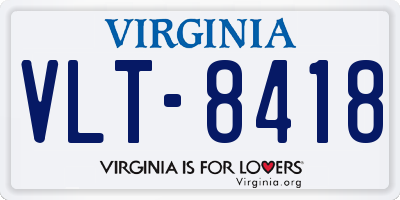 VA license plate VLT8418