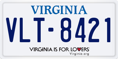 VA license plate VLT8421