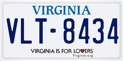 VA license plate VLT8434