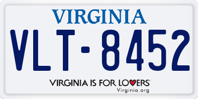 VA license plate VLT8452