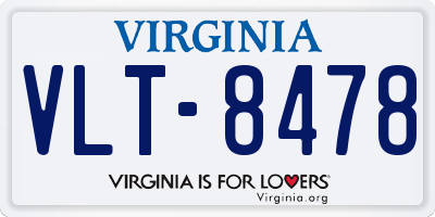 VA license plate VLT8478