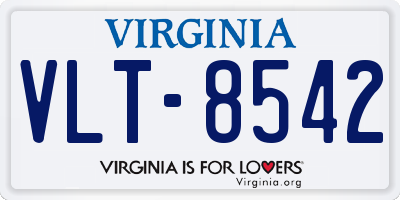 VA license plate VLT8542