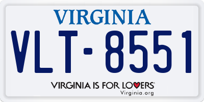 VA license plate VLT8551