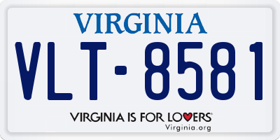 VA license plate VLT8581