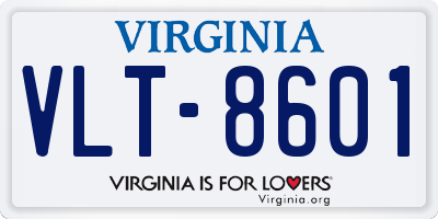 VA license plate VLT8601