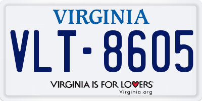 VA license plate VLT8605