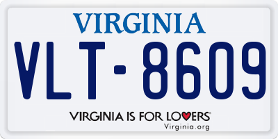 VA license plate VLT8609
