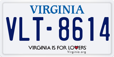 VA license plate VLT8614