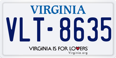 VA license plate VLT8635