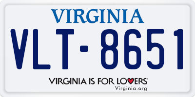 VA license plate VLT8651