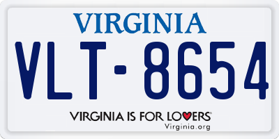 VA license plate VLT8654