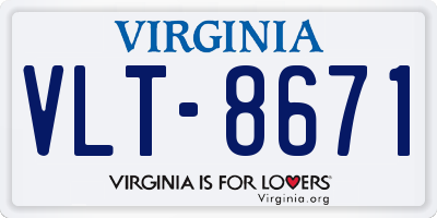 VA license plate VLT8671