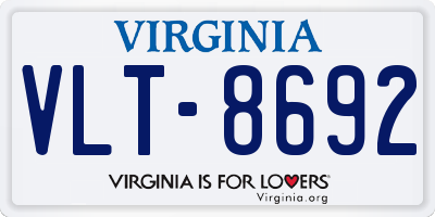 VA license plate VLT8692