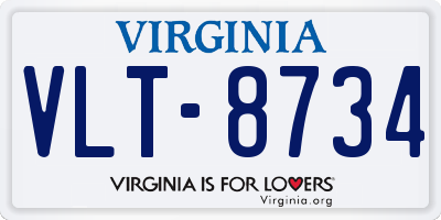 VA license plate VLT8734