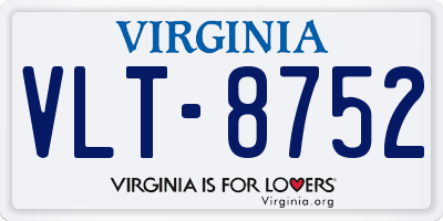 VA license plate VLT8752
