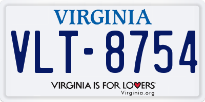 VA license plate VLT8754
