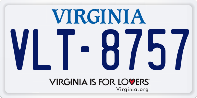 VA license plate VLT8757