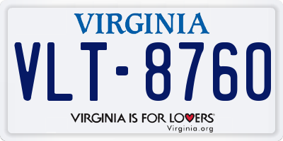 VA license plate VLT8760