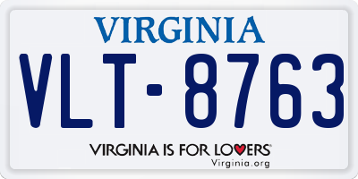 VA license plate VLT8763