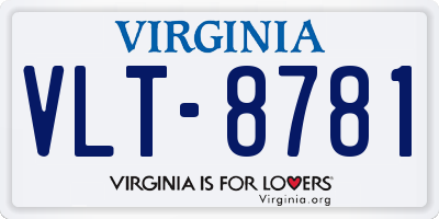 VA license plate VLT8781