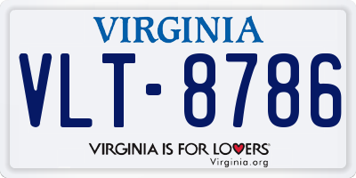 VA license plate VLT8786