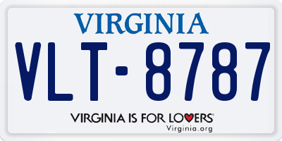VA license plate VLT8787