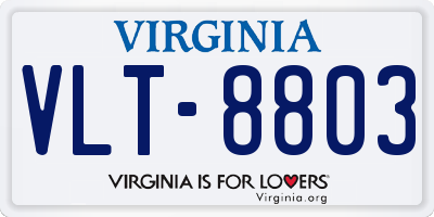 VA license plate VLT8803