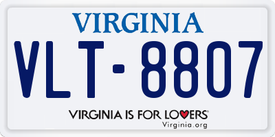 VA license plate VLT8807