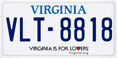 VA license plate VLT8818