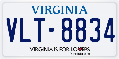 VA license plate VLT8834