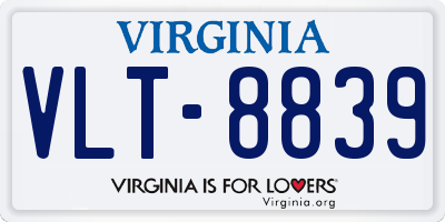 VA license plate VLT8839