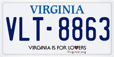 VA license plate VLT8863