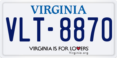 VA license plate VLT8870