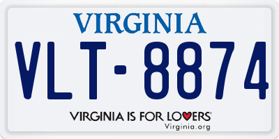 VA license plate VLT8874