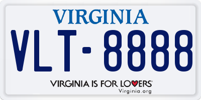 VA license plate VLT8888