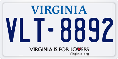 VA license plate VLT8892