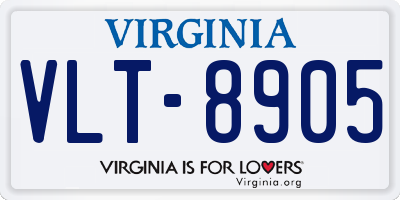 VA license plate VLT8905