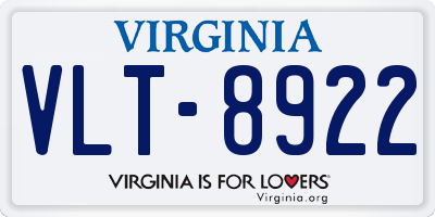 VA license plate VLT8922