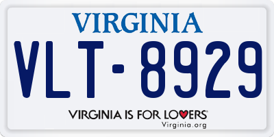 VA license plate VLT8929