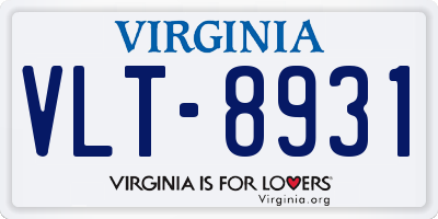 VA license plate VLT8931
