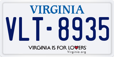 VA license plate VLT8935